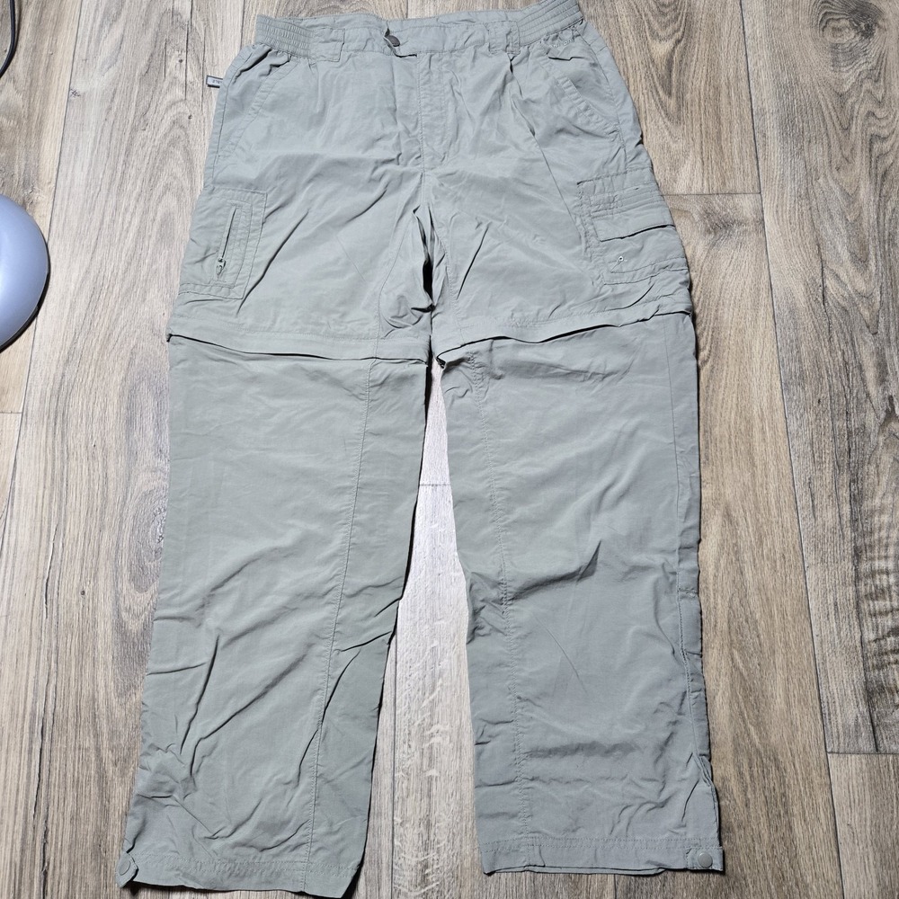 Columbia Titanium Khaki Packable Convertible Nylon Hiking Pants‎ Women's 14